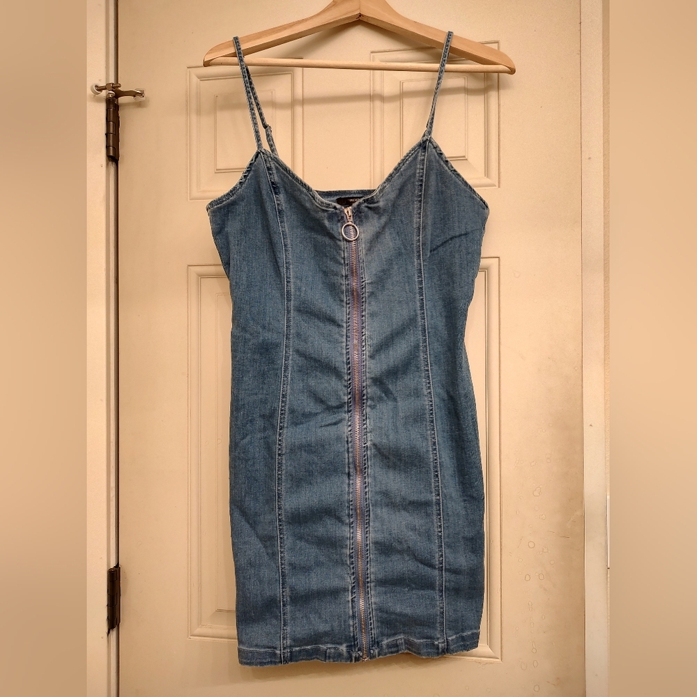 Denim Zip-Up Dress